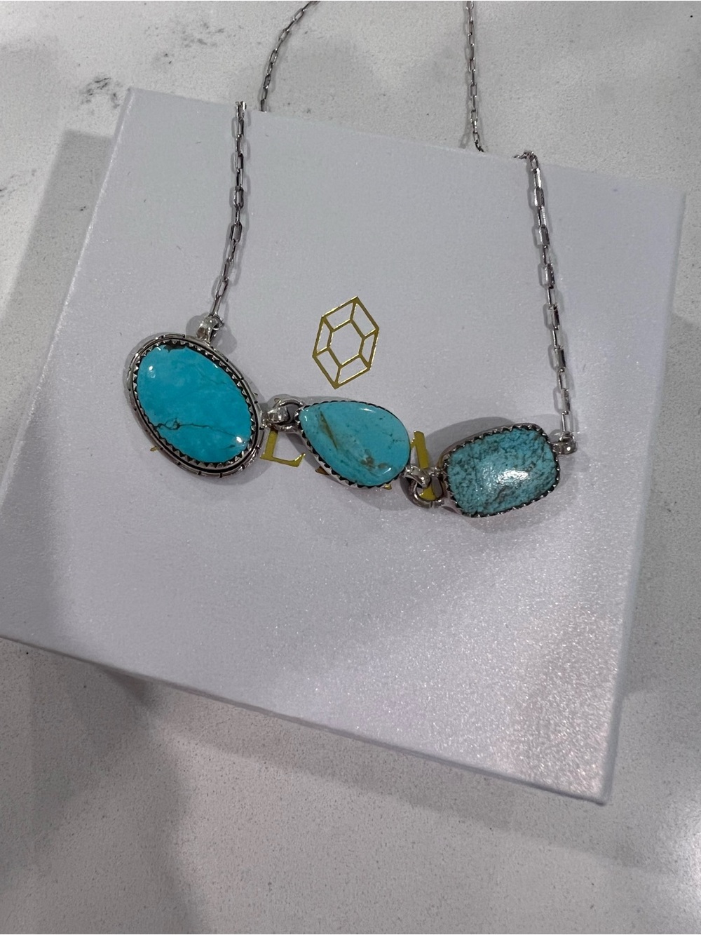 3-Stone Turquoise Pendant Necklace - NWOT